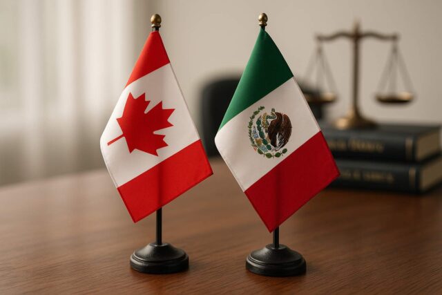 mexican and canadian flag